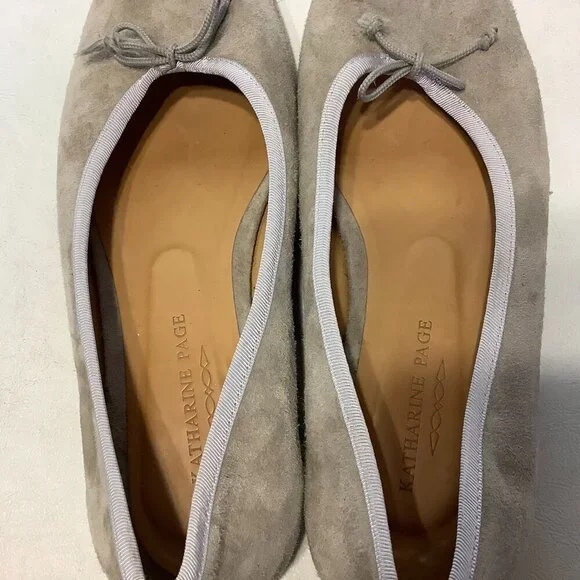 Katharine Page Suede Ballet Flats Shoes Tan Sz 38.5 Made Portugal - Picture 13 of 15